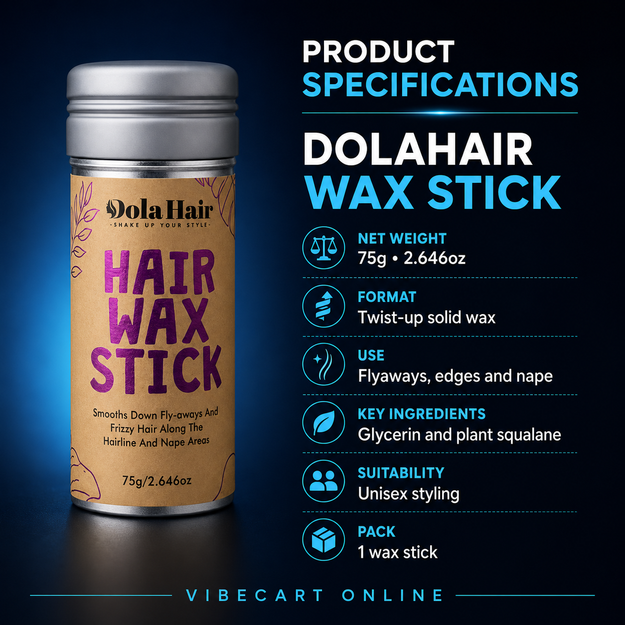 DolaHair 75g Flyaway & Edge Control Wax Stick