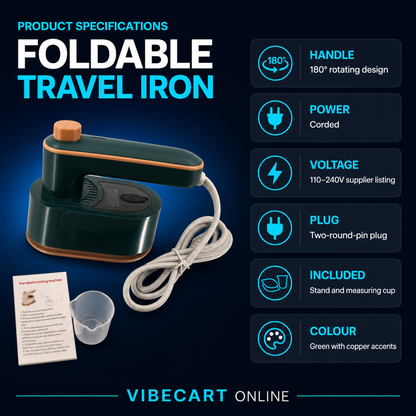 Foldable 180° Travel Mini Iron