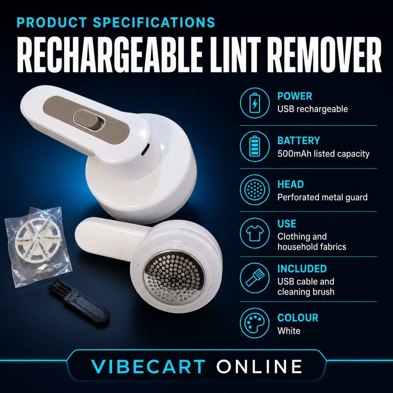 Rechargeable USB Fabric Shaver & Lint Remover