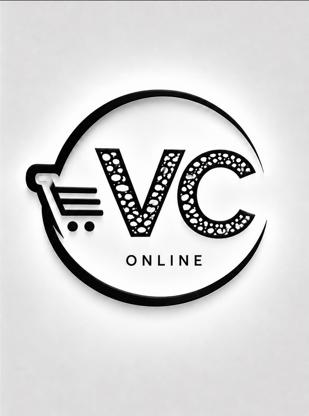 VibeCart Online black and white logo