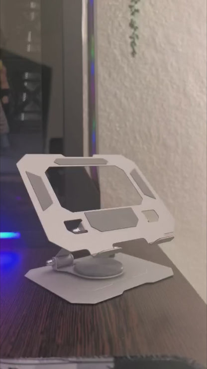VibeCart 360° Rotating Foldable Tablet & Phone Stand – Silver