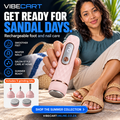Pink rechargeable foot-care kit summer advertisement