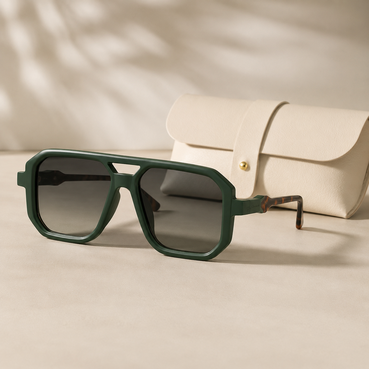 TITANORA green UV400 square sunglasses hero image