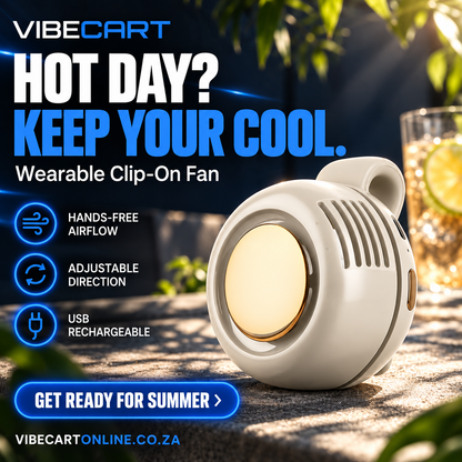 VibeCart wearable clip-on fan summer product advertisement